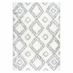 NuLOOM Iola Easy Shag Lattice Rug Pink