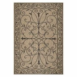 NuLOOM Alexa Framed Scroll Indoor Outdoor Rug Beige