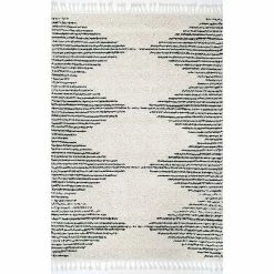 NuLOOM Bria Moroccan Diamond Tassel Rug Gray