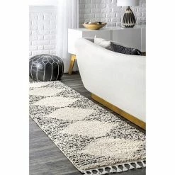 NuLOOM Bria Moroccan Diamond Tassel Rug Gray -nuLOOM Sales Store unnamed file 1199