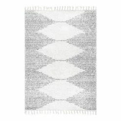 NuLOOM Bria Moroccan Diamond Tassel Rug Gray -nuLOOM Sales Store unnamed file 1204