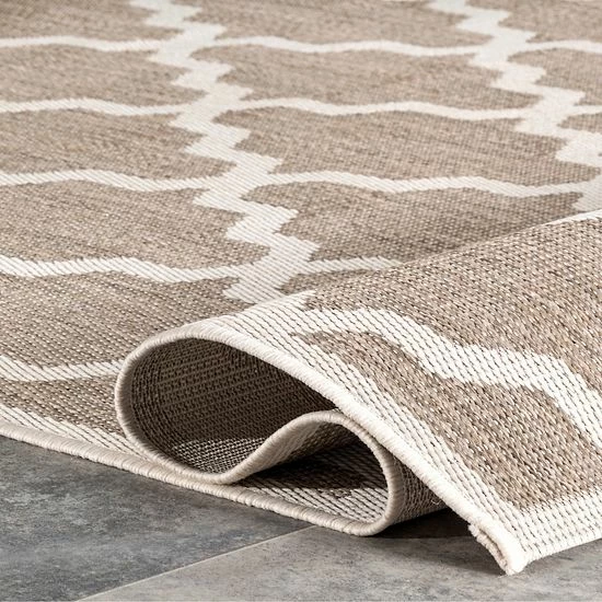 NuLOOM Gina Moroccan Trellis Indoor Outdoor Rug Taupe 6 NuLOOM Gina Moroccan Trellis Indoor Outdoor Rug Taupe - Image 4