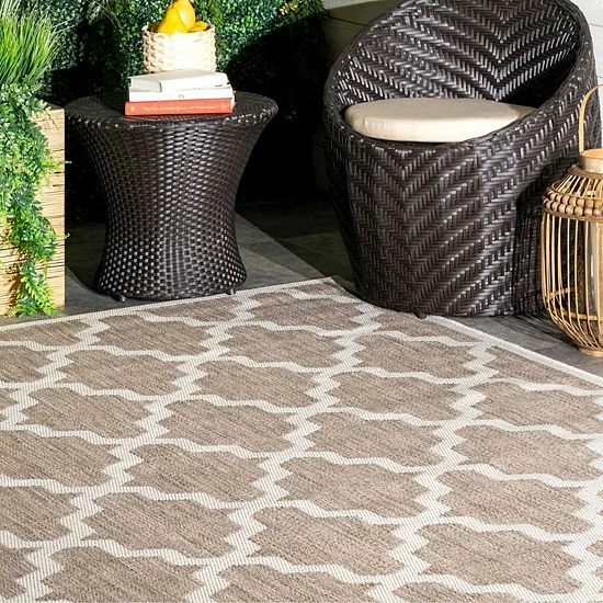 NuLOOM Gina Moroccan Trellis Indoor Outdoor Rug Taupe 11 NuLOOM Gina Moroccan Trellis Indoor Outdoor Rug Taupe - Image 9