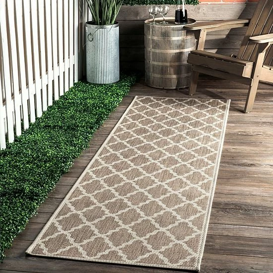 NuLOOM Gina Moroccan Trellis Indoor Outdoor Rug Taupe 13 NuLOOM Gina Moroccan Trellis Indoor Outdoor Rug Taupe - Image 11