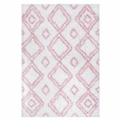 NuLOOM Iola Easy Shag Lattice Rug Pink -nuLOOM Sales Store unnamed file 124