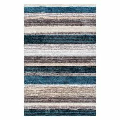 NuLOOM Classic Stripe Shag Rug Navy Multi