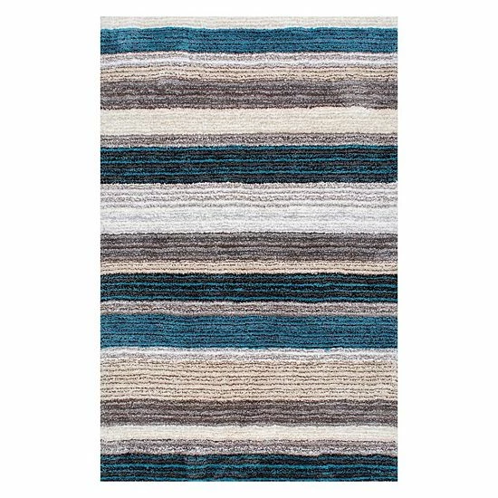 NuLOOM Classic Stripe Shag Rug Navy Multi 3 NuLOOM Classic Stripe Shag Rug Navy Multi