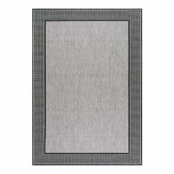 NuLOOM Gris Framed Solid Indoor Outdoor Rug Gray