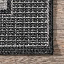 NuLOOM Gris Framed Solid Indoor Outdoor Rug Gray 14 NuLOOM Gris Framed Solid Indoor Outdoor Rug Gray -nuLOOM Sales Store unnamed file 1260
