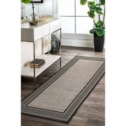 NuLOOM Gris Framed Solid Indoor Outdoor Rug Gray 18 NuLOOM Gris Framed Solid Indoor Outdoor Rug Gray -nuLOOM Sales Store unnamed file 1264