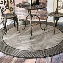 NuLOOM Gris Framed Solid Indoor Outdoor Rug Gray 19 NuLOOM Gris Framed Solid Indoor Outdoor Rug Gray -nuLOOM Sales Store unnamed file 1265