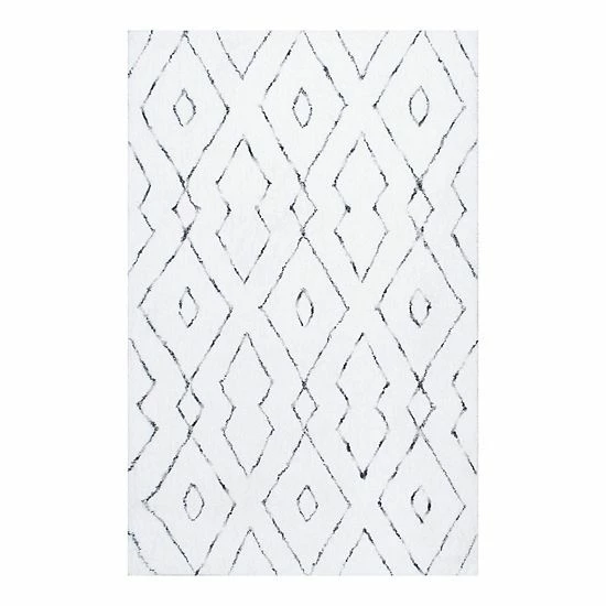 NuLOOM Beulah Geometric Shag Rug Gray 3 NuLOOM Beulah Geometric Shag Rug Gray