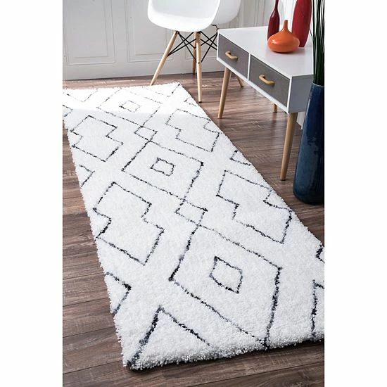 NuLOOM Beulah Geometric Shag Rug Gray 10 NuLOOM Beulah Geometric Shag Rug Gray - Image 8