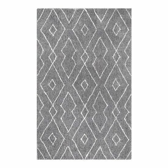 NuLOOM Beulah Geometric Shag Rug Gray 14 NuLOOM Beulah Geometric Shag Rug Gray - Image 12