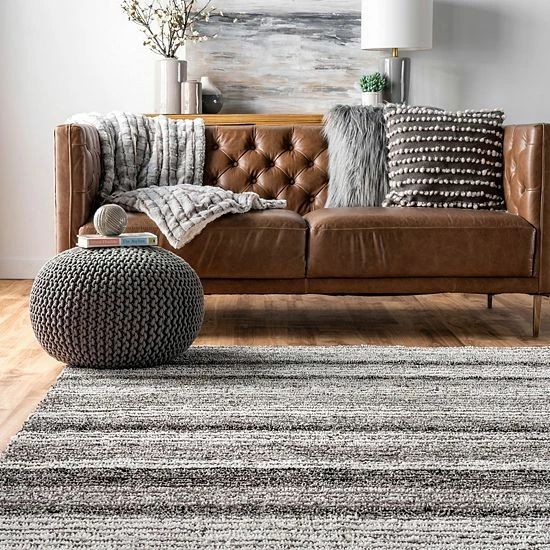 NuLOOM Classic Stripe Shag Rug Navy Multi 10 NuLOOM Classic Stripe Shag Rug Navy Multi - Image 8