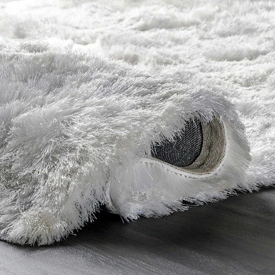 NuLOOM Latonia Silken Solid Shag Rug Pearl White 9 NuLOOM Latonia Silken Solid Shag Rug Pearl White - Image 7