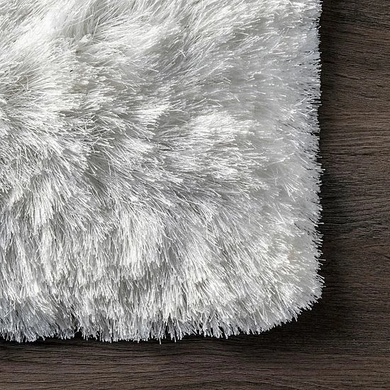 NuLOOM Latonia Silken Solid Shag Rug Pearl White 10 NuLOOM Latonia Silken Solid Shag Rug Pearl White - Image 8
