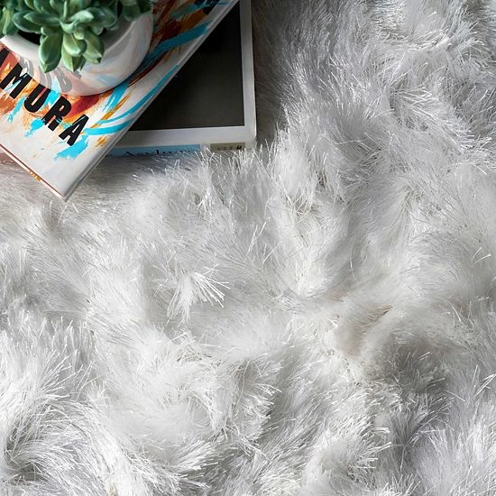 NuLOOM Latonia Silken Solid Shag Rug Pearl White 11 NuLOOM Latonia Silken Solid Shag Rug Pearl White - Image 9
