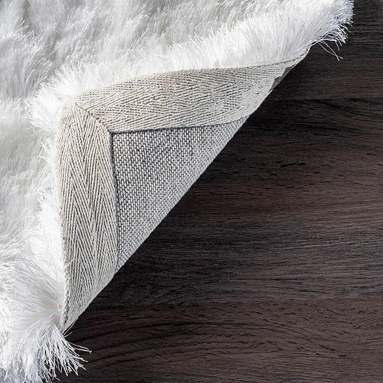 NuLOOM Latonia Silken Solid Shag Rug Pearl White 12 NuLOOM Latonia Silken Solid Shag Rug Pearl White - Image 10