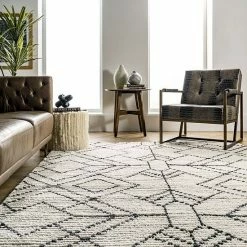 NuLOOM Carlina Modern Geometric Soft Shag Fringe Rug -nuLOOM Sales Store unnamed file 1332