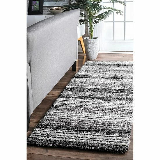 NuLOOM Classic Stripe Shag Rug Navy Multi 12 NuLOOM Classic Stripe Shag Rug Navy Multi - Image 10
