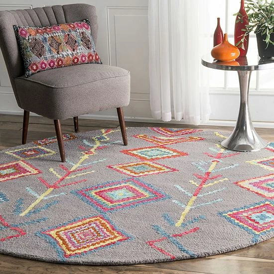 NuLOOM Belini Geometric Wool Blend Rug Turquoise 4 NuLOOM Belini Geometric Wool Blend Rug Turquoise - Image 2