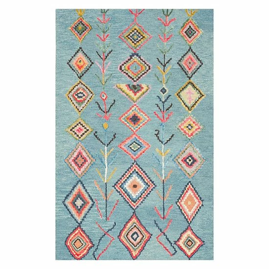 NuLOOM Belini Geometric Wool Blend Rug Turquoise 8 NuLOOM Belini Geometric Wool Blend Rug Turquoise - Image 6