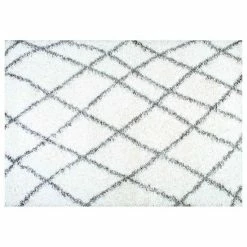 NuLOOM Alvera Easy Shag Lattice Rug White
