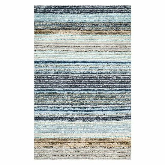 NuLOOM Classic Stripe Shag Rug Navy Multi 19 NuLOOM Classic Stripe Shag Rug Navy Multi - Image 17