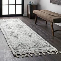 NuLOOM Mackie Moroccan Diamond Tassel Rug White -nuLOOM Sales Store unnamed file 1471