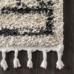 NuLOOM Mackie Moroccan Diamond Tassel Rug White -nuLOOM Sales Store unnamed file 1473