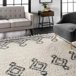 NuLOOM Mackie Moroccan Diamond Tassel Rug White -nuLOOM Sales Store unnamed file 1477