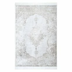 NuLOOM Vintage Medallion Cantrell Fringe Rug Beige
