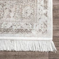 NuLOOM Vintage Medallion Cantrell Fringe Rug Beige -nuLOOM Sales Store unnamed file 1496