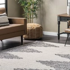 NuLOOM Morgan Contemporary Diamond Soft Shag Fringe Rug -nuLOOM Sales Store unnamed file 1508