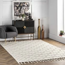 NuLOOM Trellis Tassel Jinny Wool Blend Rug Dark Gray -nuLOOM Sales Store unnamed file 1595
