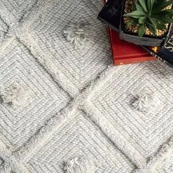 NuLOOM Trellis Tassel Jinny Wool Blend Rug Dark Gray -nuLOOM Sales Store unnamed file 1597