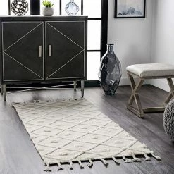 NuLOOM Trellis Tassel Jinny Wool Blend Rug Dark Gray -nuLOOM Sales Store unnamed file 1598