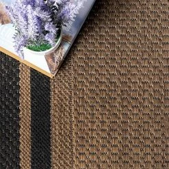 NuLOOM Gigi Striped Border Indoor/Outdoor Area Rug Brown -nuLOOM Sales Store unnamed file 1616