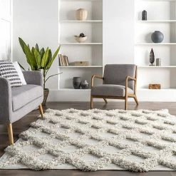 NuLOOM Francene Diamond Trellis Shaggy Rug Pink -nuLOOM Sales Store unnamed file 1646