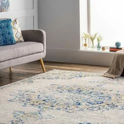 NuLOOM Sunny Wildflower Framed Medallion Rug Blue 24 NuLOOM Sunny Wildflower Framed Medallion Rug Blue -nuLOOM Sales Store unnamed file 1661