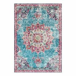 NuLOOM Sunny Wildflower Framed Medallion Rug Blue 27 NuLOOM Sunny Wildflower Framed Medallion Rug Blue -nuLOOM Sales Store unnamed file 1664