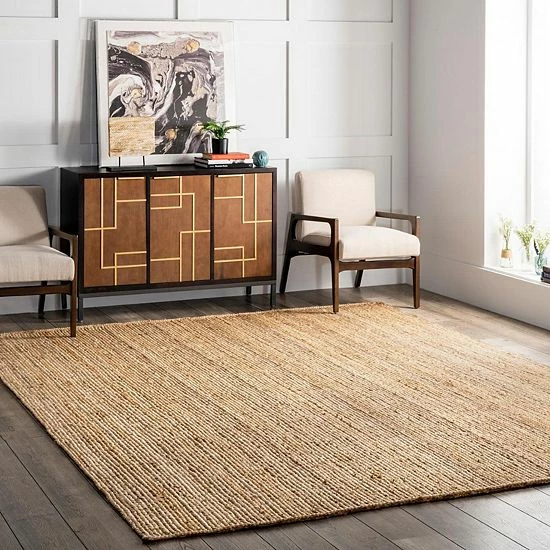 NuLOOM Rigo Solid Jute Rug Off White 4 NuLOOM Rigo Solid Jute Rug Off White - Image 2