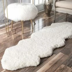 Alternative view of NuLOOM Faux Sheepskin Solid Shag Rug