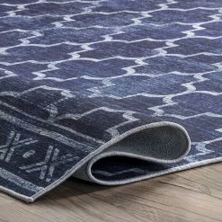 NuLOOM Maribel Geometric Machine Washable Indoor Outdoor Area Rug Blue -nuLOOM Sales Store unnamed file 1788
