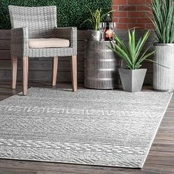 NuLOOM Kamryn Raised Tribal Bands Indoor/Outdoor Area Rug Beige Khaki 8 NuLOOM Kamryn Raised Tribal Bands Indoor/Outdoor Area Rug Beige Khaki -nuLOOM Sales Store unnamed file 1854
