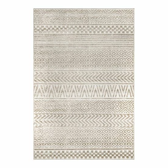 NuLOOM Kamryn Raised Tribal Bands Indoor/Outdoor Area Rug Beige Khaki 6 NuLOOM Kamryn Raised Tribal Bands Indoor/Outdoor Area Rug Beige Khaki - Image 4