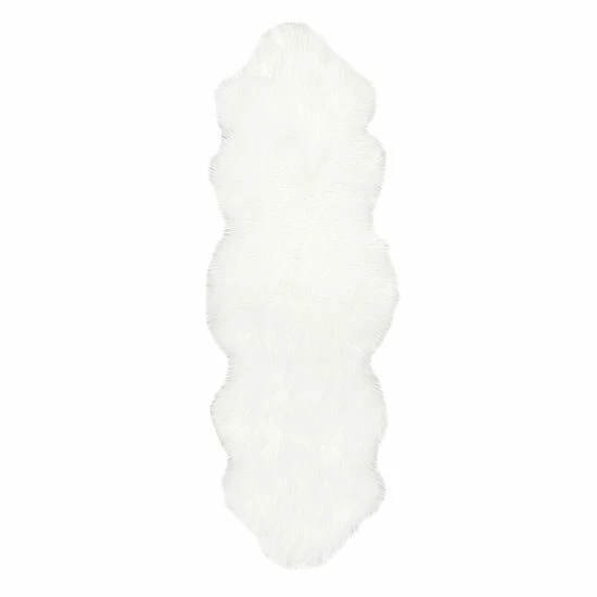 NuLOOM Terrell Faux Sheepskin Solid Shag Rug - 2' X 6' Ivory 8 NuLOOM Terrell Faux Sheepskin Solid Shag Rug - 2' X 6' Ivory - Image 6