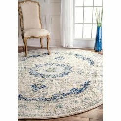 NuLOOM Traditional Medallion Verona Rug Blue -nuLOOM Sales Store unnamed file 194