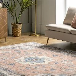 NuLOOM Eleanor Machine Washable Distressed Medallion Area Rug -nuLOOM Sales Store unnamed file 1984